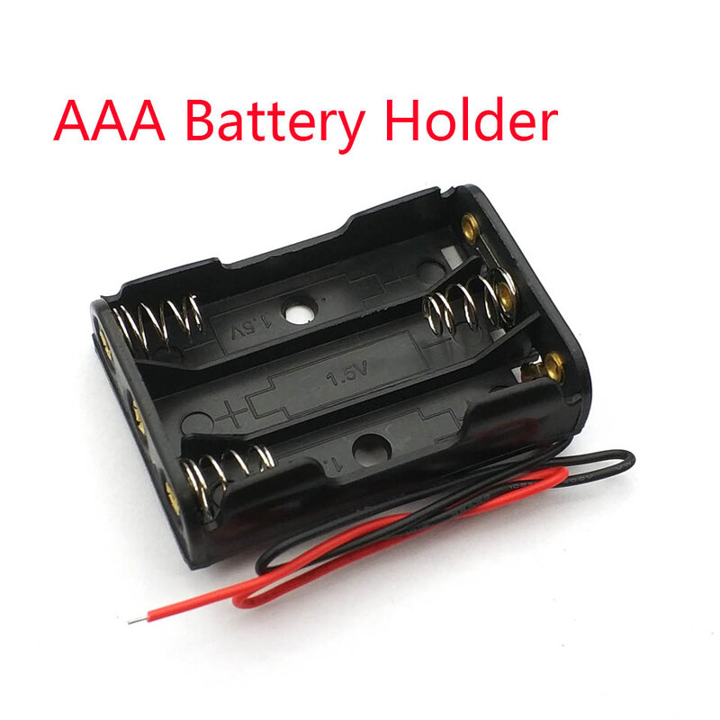 3 x AAA Battery Caso Holder Box Con Cavi di Legare Side By Side Contenitore di Batteria di Collegamento A Saldare Per 3pcs batterie AAA