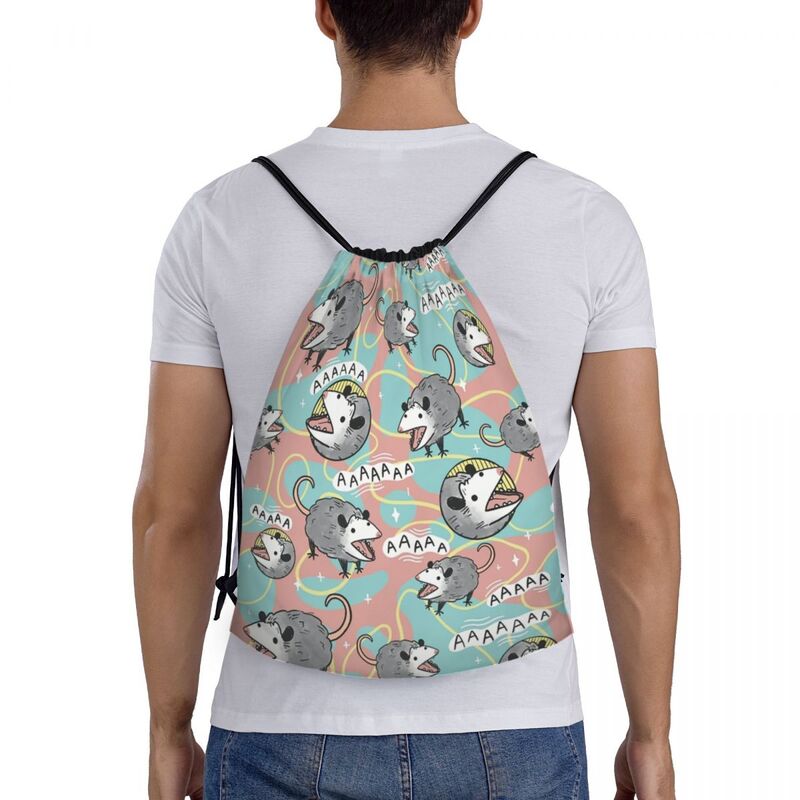 Рюкзак на шнурке Opossum для мужчин и женщин, портативный спортивный ранец для тренировок с животными