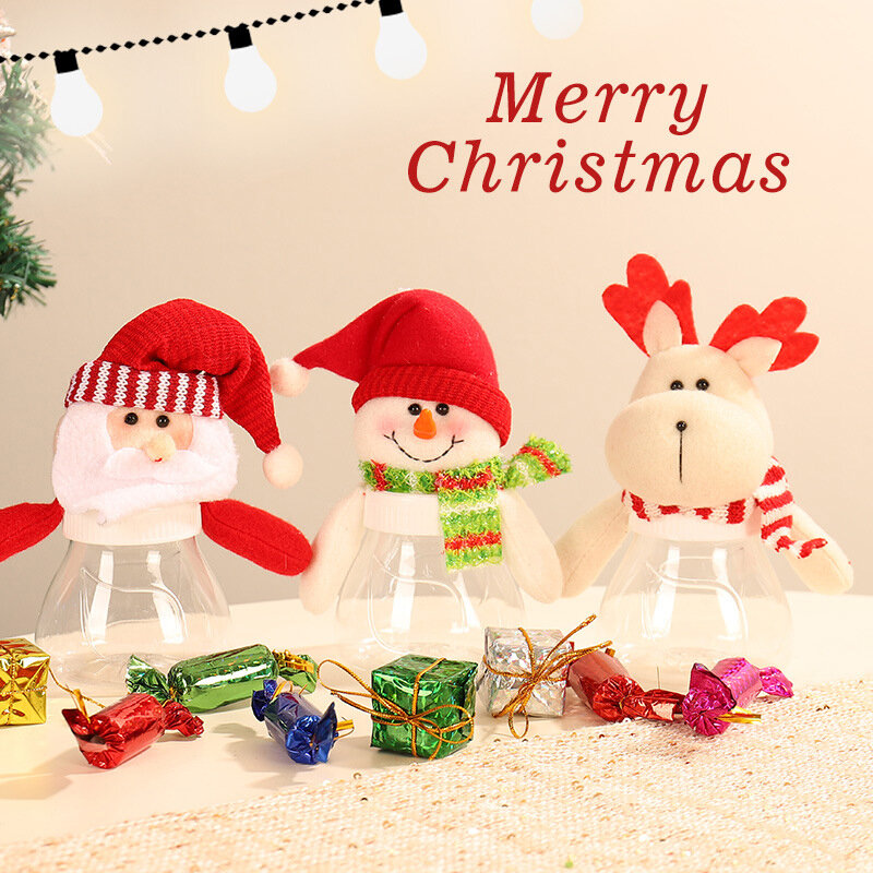 Boże narodzenie słodycze pojemnik butelka święty mikołaj prezent torba ozdoby świąteczne do domu bożonarodzeniowe słodkie pudełko prezenty dla dzieci