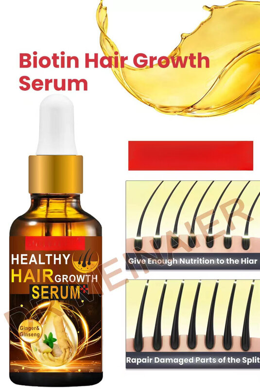1 botella de aceite esencial de Ginseng para el cuidado del cabello, esencia de reparación y mantenimiento, mejora la peluquería, cabello seco e hidratante