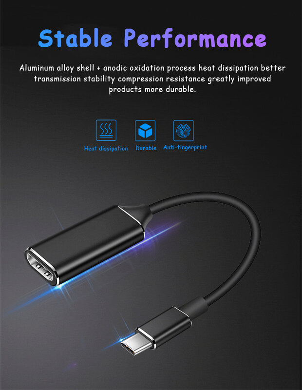 RYRA USB C Sang HDMI-Tương Thích Adapter 4K 30Hz Cáp Type C Cho MacBook Samsung Galaxy Huawei giao Phối P20 Pro USB-C Sang HDMI-Adapter