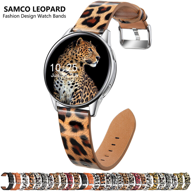 Леопардовый быстросъемный кожаный ремешок для часов 20 мм 22 мм кожаный ремешок для часов для женщин