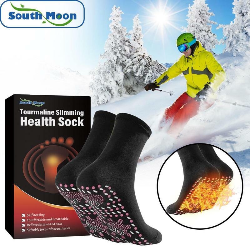 Chaussettes thermiques auto-chauffantes avec tourmalines pour hommes et femmes, chaussettes de massage chaudes et douces pour la peau, confortables, hiver