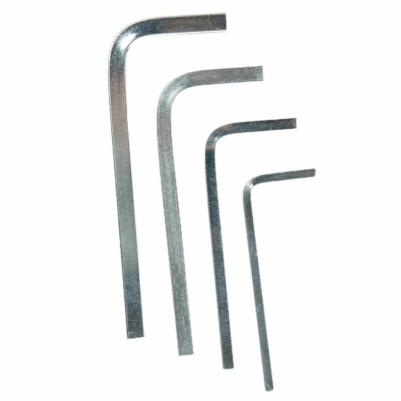 Conjunto de chaves de fenda em forma de L, ferramentas manuais, chave, cabeça quadrada prateada, 3-6mm, 4 pontos, aço cromo-vanádio para aperto