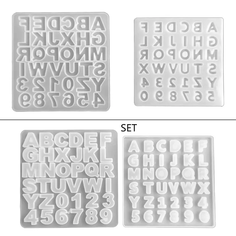 Mini Number Letter Silicone Mold Epoxy Resin Mold DIY Keychain Jewelry Pendant Tools Crafts Making Supplies Nonstick