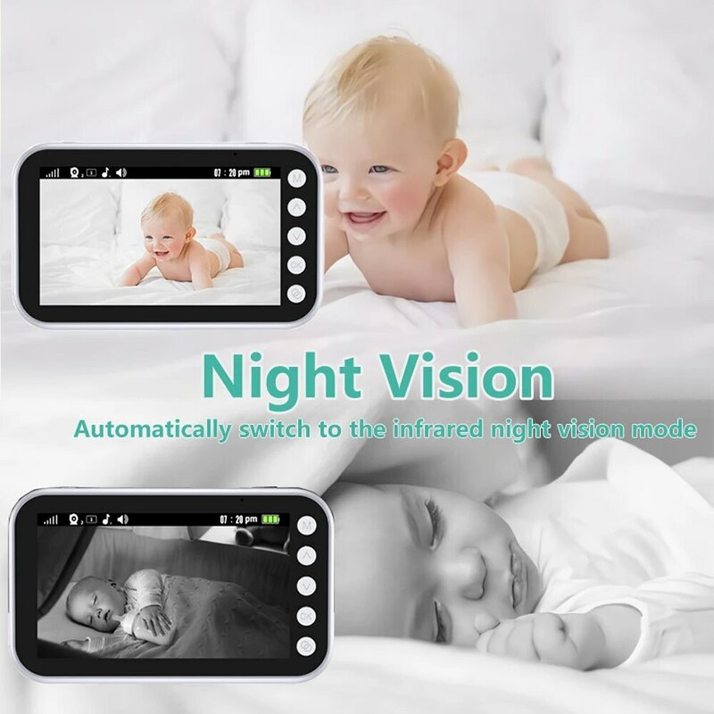 4.3 Inch Draadloze Video Babyfoon Bewaking Audiocamera Auto Nachtzicht Tweeweg Intercom Babysitter Beveiliging Nanny