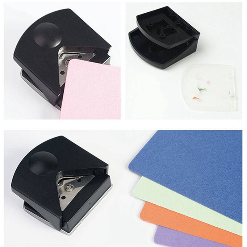 Mini perforadora de papel redonda portátil pequeña, accesorios de oficina, cortadora de esquina, perforadora de esquina