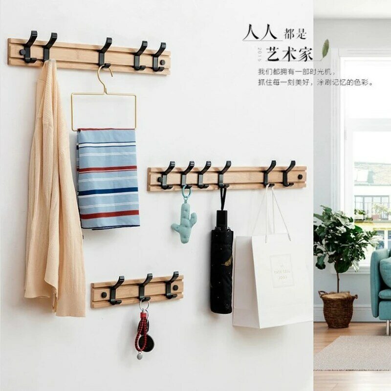 Living Room Foyer Entrance Wall Mounted Clothes Hanger Fitting Room Clothing Hat Hooks  Non Perforated Wall Hanging Coat Racks