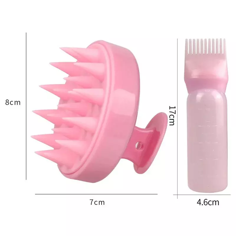 Botella aplicadora recargable para tinte de cabello, 2 piezas, cepillo masajeador, cojín de aire, juego de peines, herramienta de peinado para peluquería