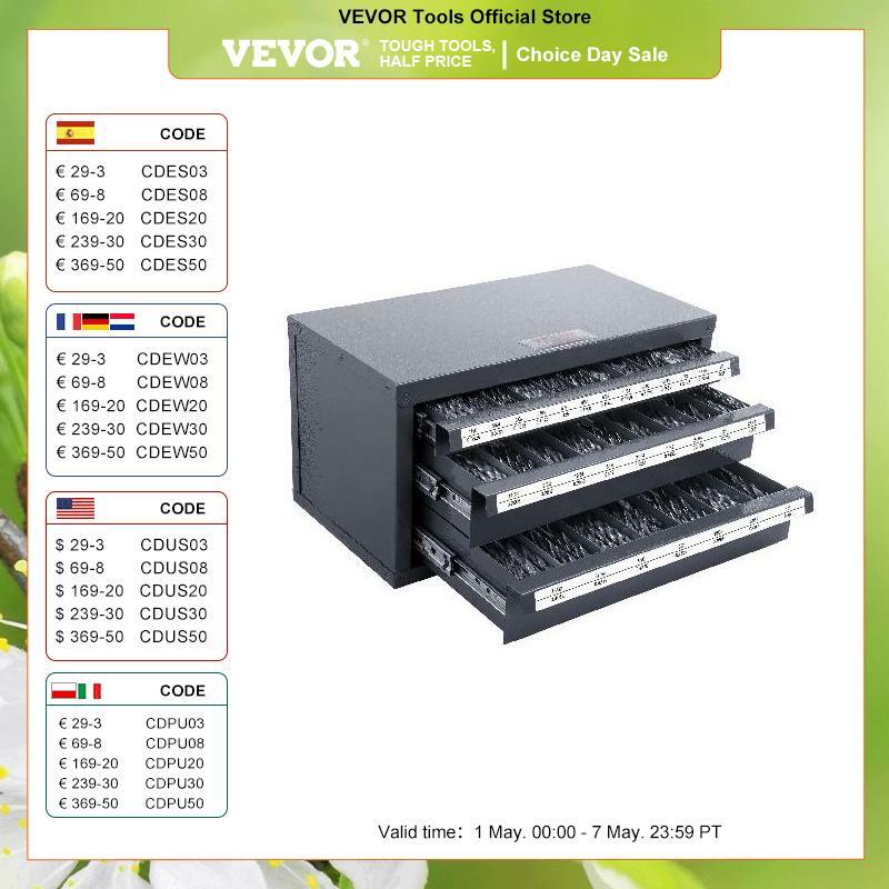 VEVOR-Gabinete Dispenser Broca, 3 gavetas, Organizador de aço, armazenamento