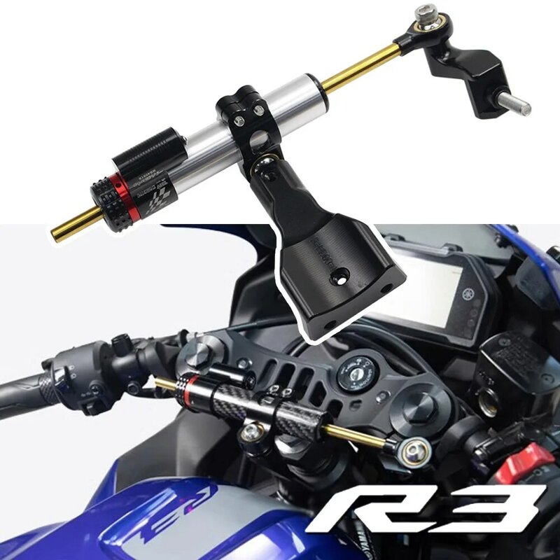 Penstabil sepeda motor CNC, braket dudukan peredam kemudi, aksesori Kit pendukung untuk Yamaha YZF R3 2019 2020 2021 2022