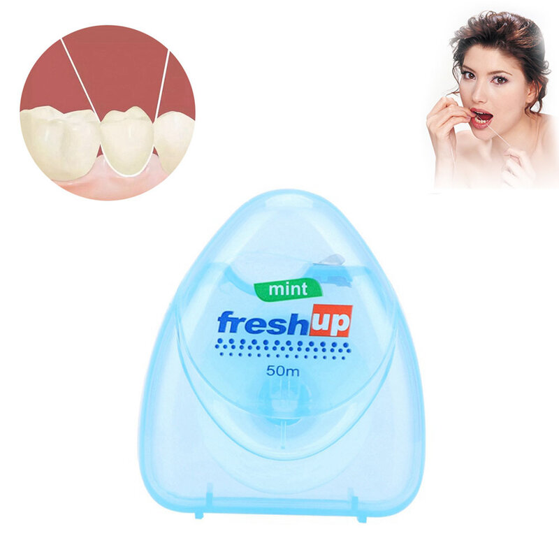 Hilo Dental con sabor a menta, microcera de alta resistencia para el cuidado bucal, rollos de hilo Dental ultrafino, 10 piezas y 50M