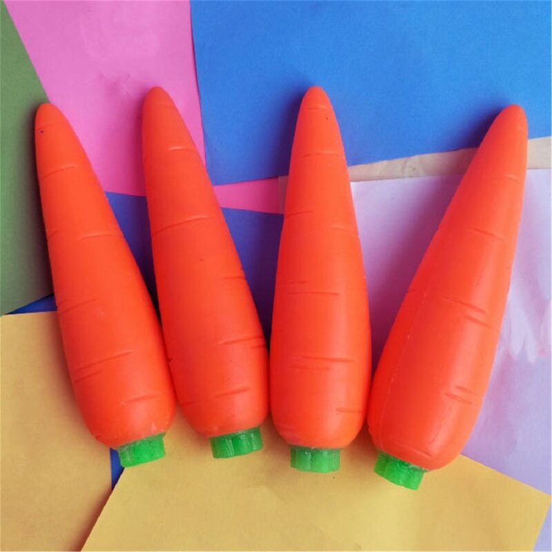 Brinquedos realistas cenoura banana para crianças com brinquedos macios portáteis ranhura