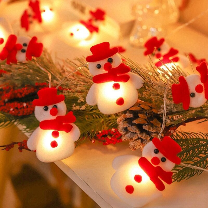 1.5M/3M natale babbo natale bambola LED String Light pupazzo di neve alce albero di natale ornamenti appesi felice anno nuovo Noel Natal Home Decor