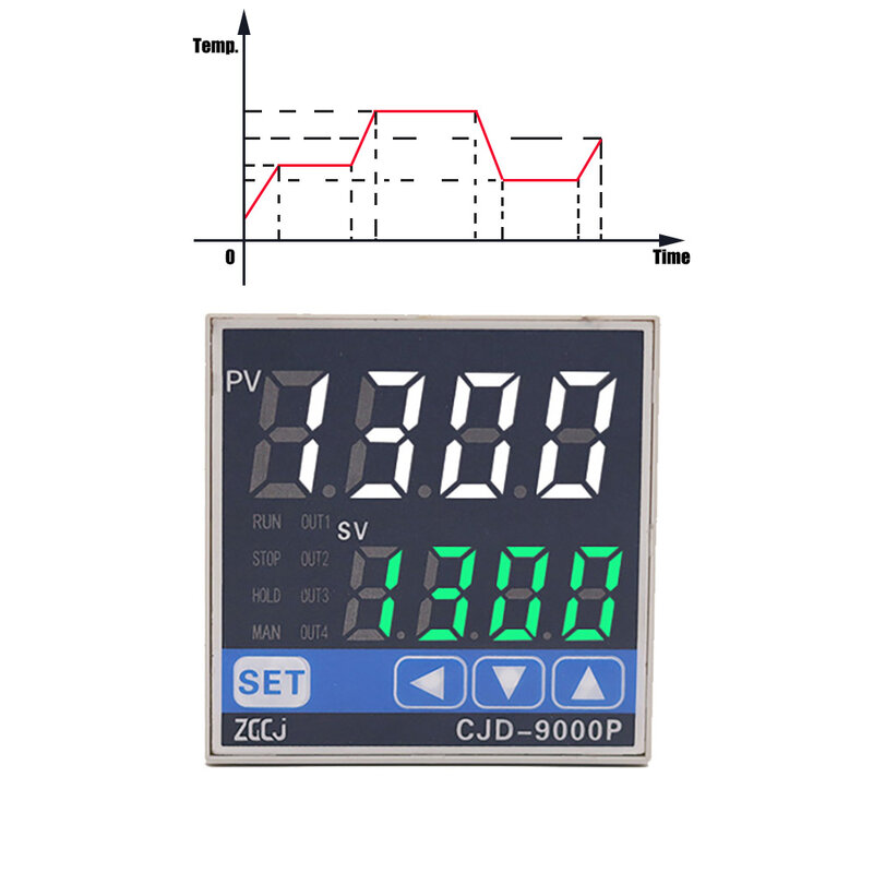 デジタルプログラム可能な温度コントローラー、曲線サーモスタット、温度とタイマー、ランプ、2 in 1