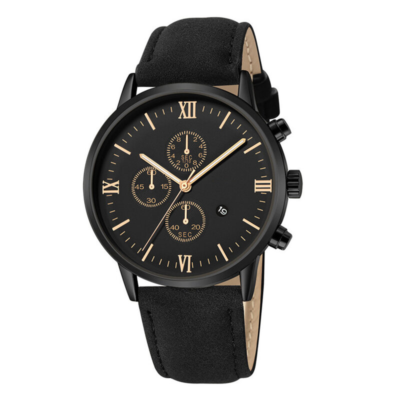 Men's Quartz Analog Watch Calendar Date Quartz Watch with Leather Strap for Business Meeting Dating d88