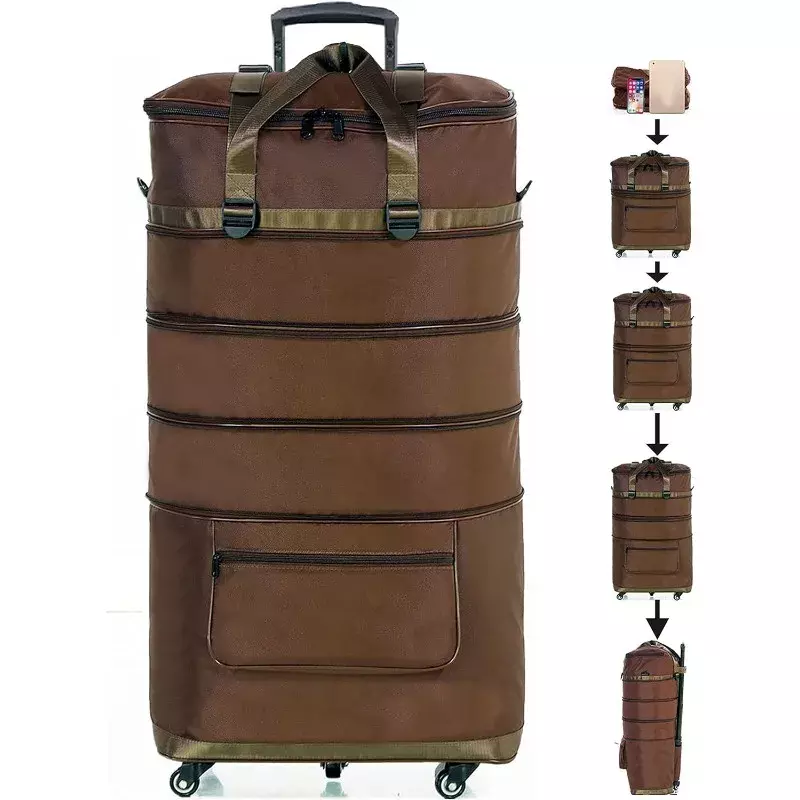 남녀공용 여행 가방, 수하물 더플 백, 스피너 휠, 트롤리 포함 대용량 수하물