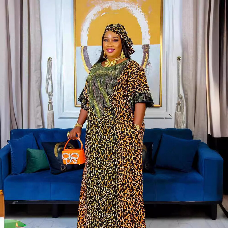 Gaun Afrika untuk wanita 2024 busana Muslim Abayas Boubou Dashiki Ankara pakaian gaun malam Kaftan Abaya jubah pakaian Dubai
