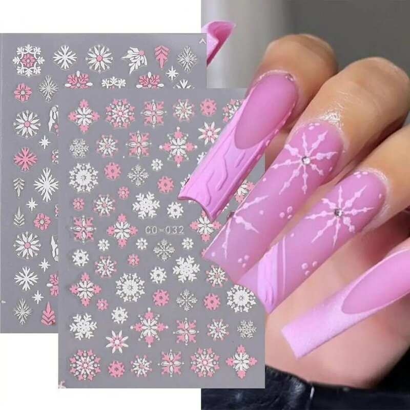 Simpatici adesivi per unghie per le vacanze squisiti adesivi per unghie di natale fiocco di neve modello pupazzo di neve Manicure per le donne per natale
