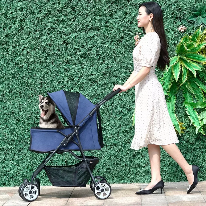 Lightweight Pet Stroller Small and Medium Pet Stroller Portable Foldable Four-wheel Scooter for Disabled Pets,Dogs Buggy