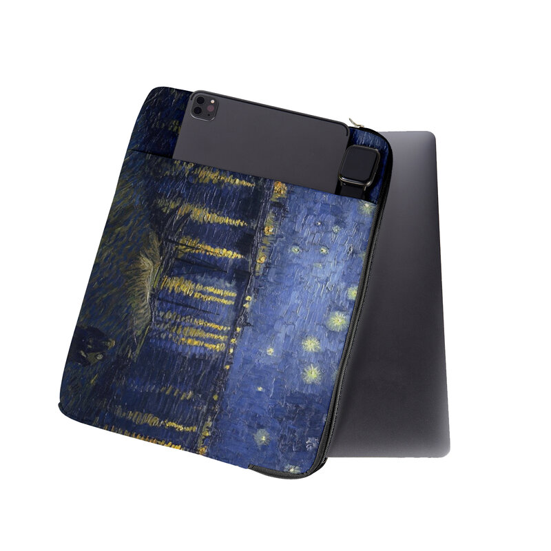 Van Gogh obraz olejny Notebook Macbook przenośny pokrowiec do przenoszenia etui antypoślizgowe Retro sztuka torba na telefon mysz