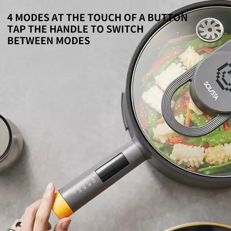 Máquina de cozinhar automática inteligente, Stir Fry Hot Pot, Máquina integrada para cozinhar arroz frito, 1200W, SD-CJ01
