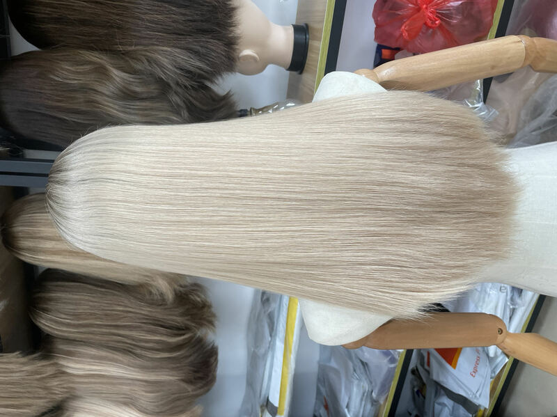 Yelin Blonde Pruik Met Asy Roots Joodse Kanten Top Pruiken Europese 100% Menselijk Haar Natuurlijke Slik En Zachte Koosjere Mode Pruiken