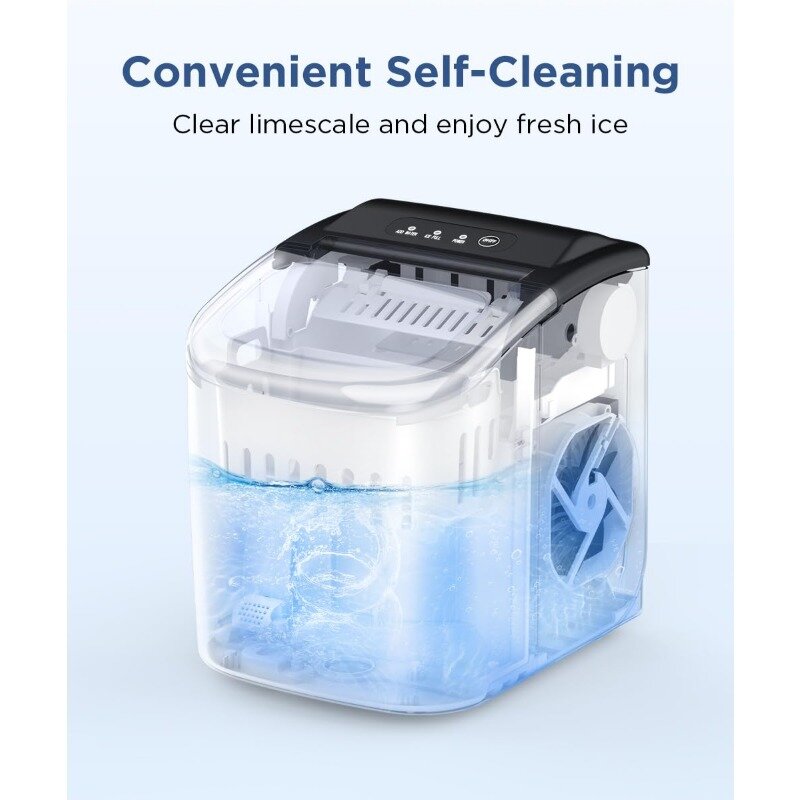 COWSAR Ice Maker controsoffitto, macchina per il ghiaccio portatile con autopulente, 26,5 libbre/24 ore, 9 cubetti di proiettile in 6 minuti