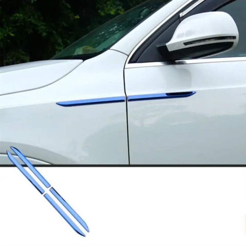 Universal Car Blue SUV Body Front Door Side Fender Trim Dagger Emblem Sticker Cover accessori Badge Strip Stripe Decal Decor