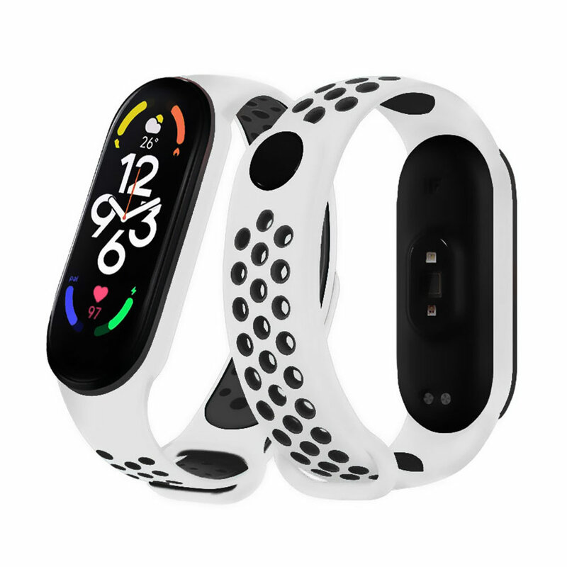 Bracelet de montre de sport en silicone pour Xiaomi, Mi Band 7, 6, NDavid Smartwatch, Mield7 Air-Hole, Bracelet de remplacement sur Mi Band 6, 5, 4, 3, 8