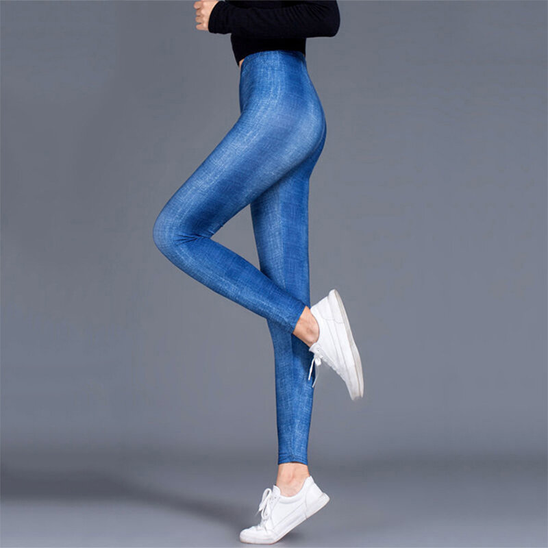 กางเกงยีนส์ผ้าไหมนมนุ่มพิเศษสำหรับผู้หญิง, แฟชั่นใหม่กางเกงเลกกิ้งขายาวเลกกิ้งยาวถึงข้อเท้าเลกกิ้งฟิตเนสเซ็กซี่