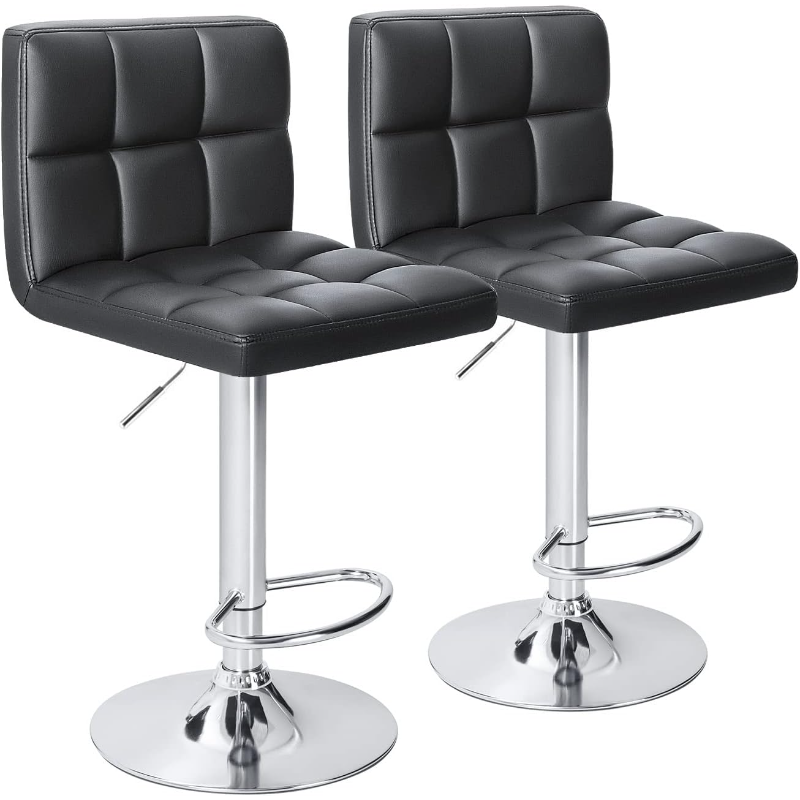 Homall Bar Stools Modern PU Leather Adjustable Swivel stools, Armless Hydraulic Kitchen Counter  Stool Synthetic  E