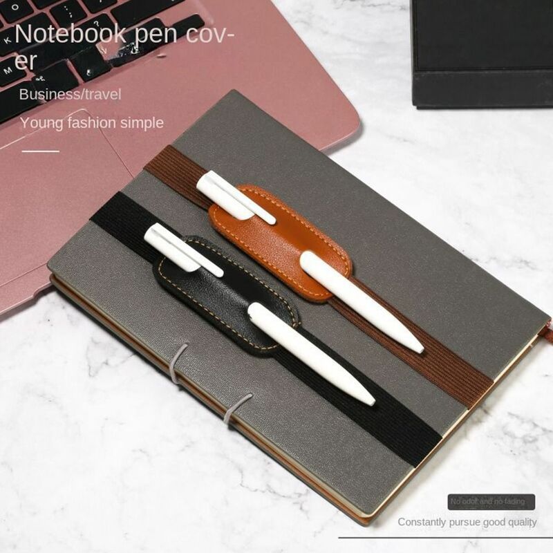 Bolsa portátil con hebilla elástica para bolígrafos, estuche de lápices con Clip para oficina y reuniones, 5 piezas