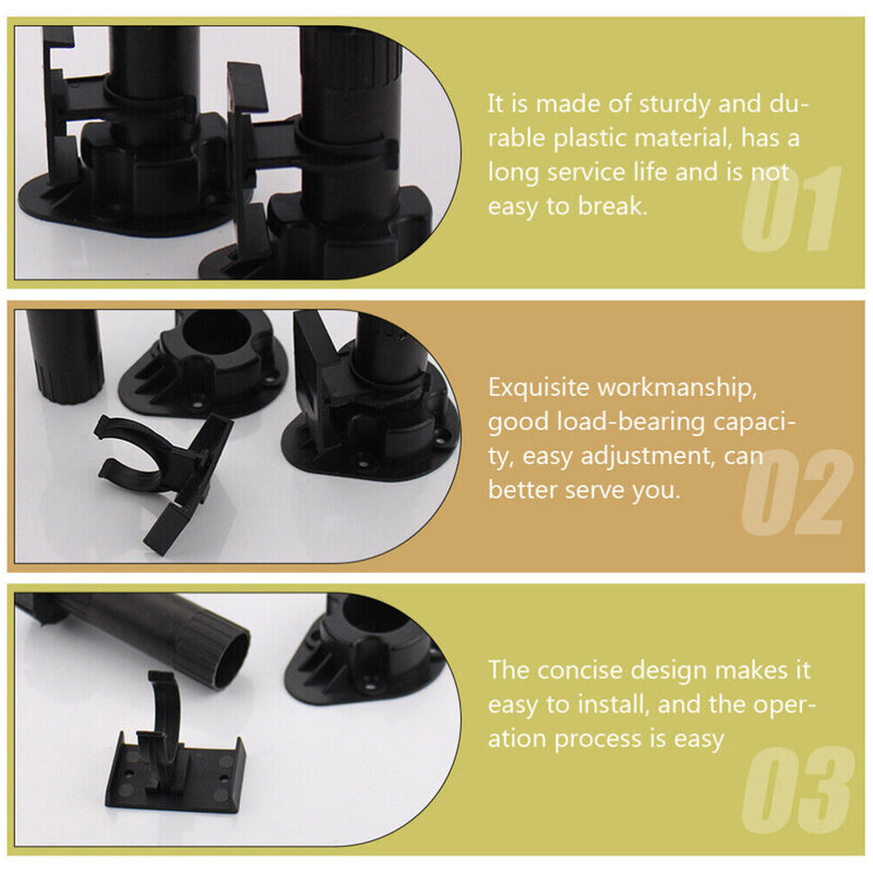 12sets Adjustable Cabinet Leveler Kick Clips Foot Buckle Kitchen Plinth Leg Clips Kick Board Legs Home Improvement Hardware