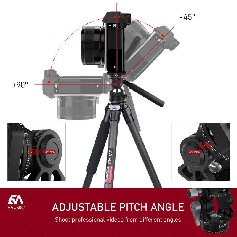 Arca Swiss-Mini tête de trépied légère, tête vidéo pour appareil photo gardien, support monopode, plaque de dégagement rapide pour appareil photo reflex numérique