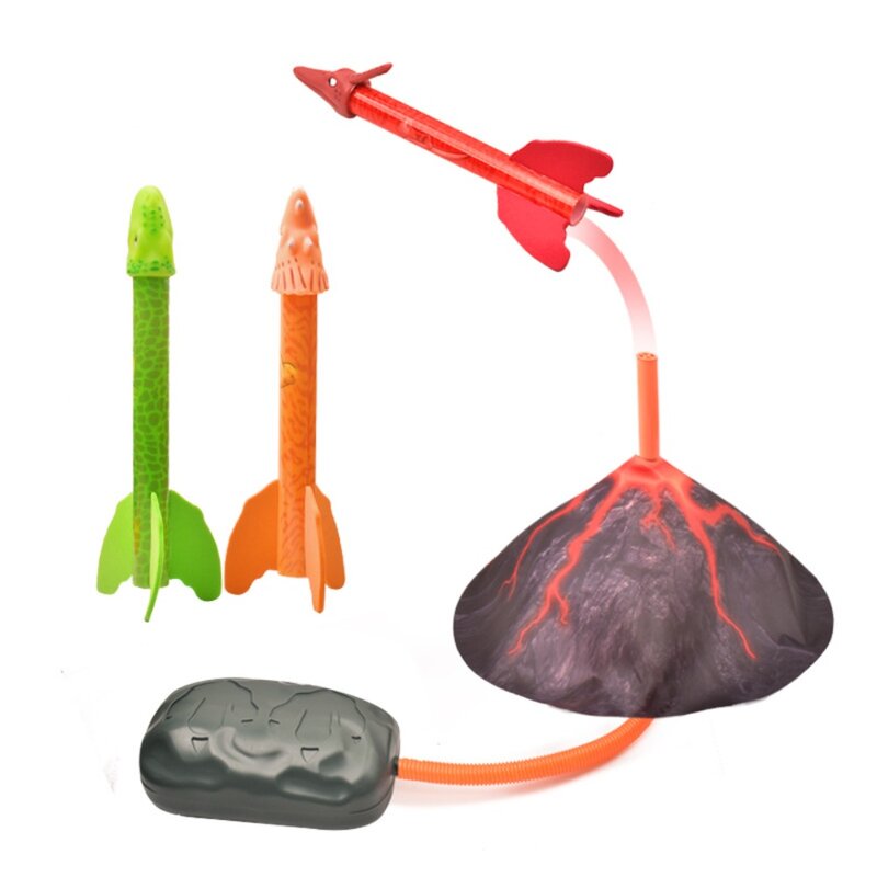 Jump Stomp Dino Blasters juguete de presión de aire de fuerte potencia, lanzador de cohete, dirección ajustable, engrosamiento, juguete al aire libre