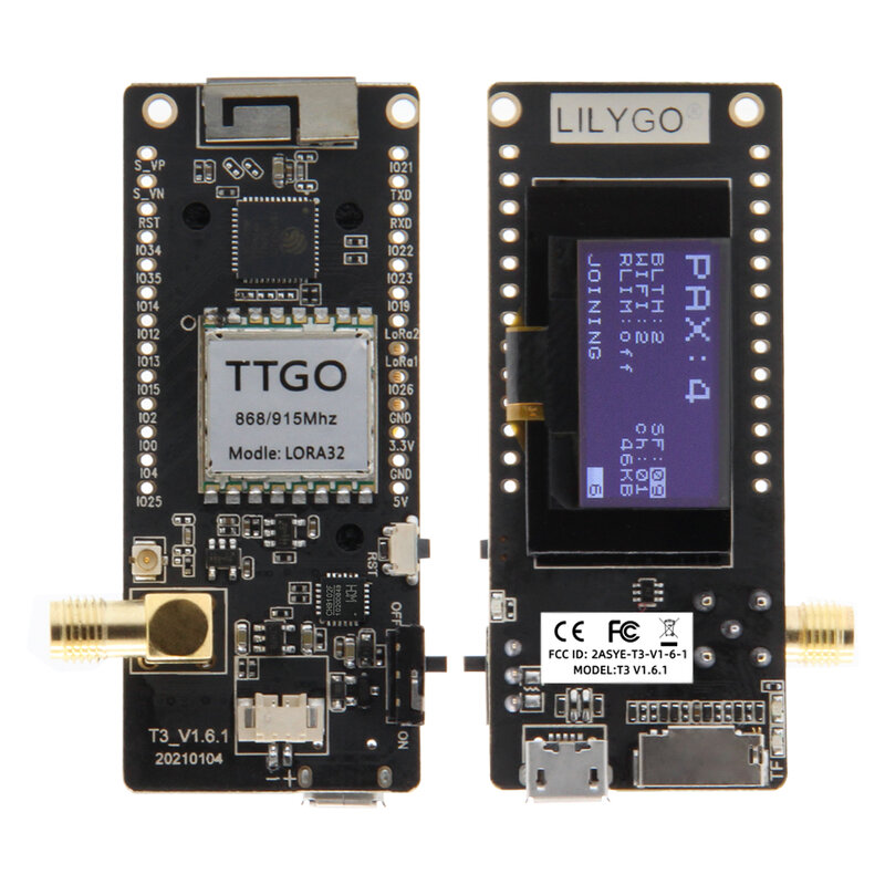 LILYGO®TTGO LoRa32 V2.1 _ 1.6 Phiên Bản 433/868/915Mhz ESP32 LoRa OLED 0.96 Inch Thẻ SD Bluetooth WIFI Không Dây Module ESP-32 SMA