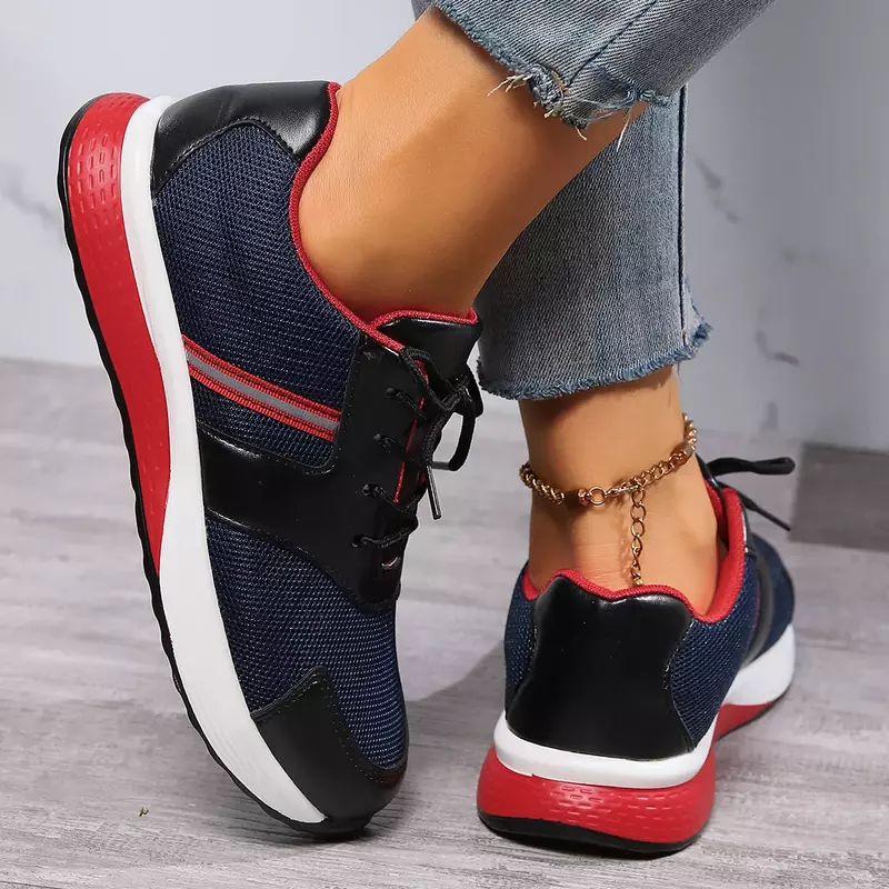 Sneakers causali da donna estate nuova moda traspirante da donna scarpe sportive stringate in rete per scarpe firmate da passeggio con piattaforma da donna