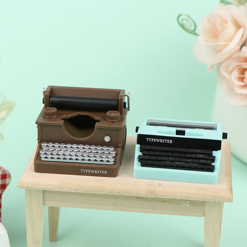 Various Styles 1:12 Scale Simulation Vintage Typewriter Dollhouse Miniature Fairy Doll Home Life Scene Furniture Toys