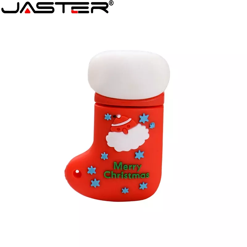 JASTER-Santa Claus محركات أقراص فلاش USB ، هدايا عيد الميلاد الإبداعية ، محرك القلم ، عصا ذاكرة كرتونية لطيفة ، سلسلة مفاتيح مجانية ، 16 جيجابايت ، 32 جيجابايت ، 64 جيجابايت