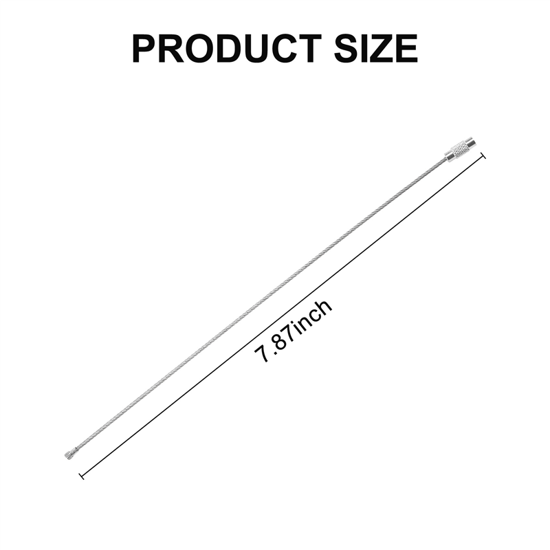 ステンレス鋼のキーホルダー,20cm, 50個