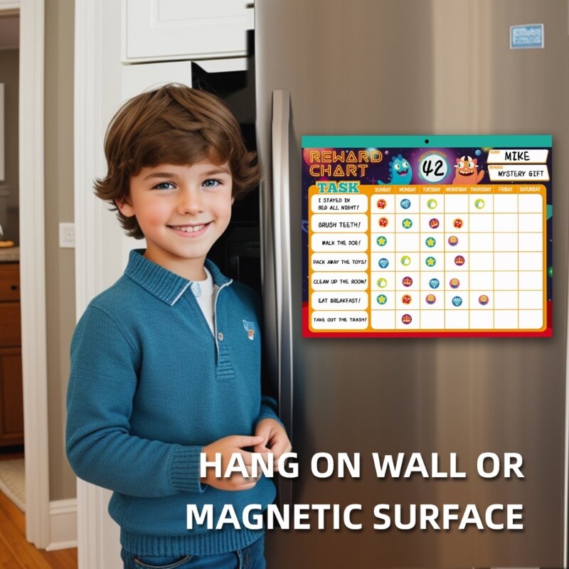 Grafico ricompensa per bambini, grafico magnetico routine con 26 grafici per i lavori domestici e 2280 adesivi