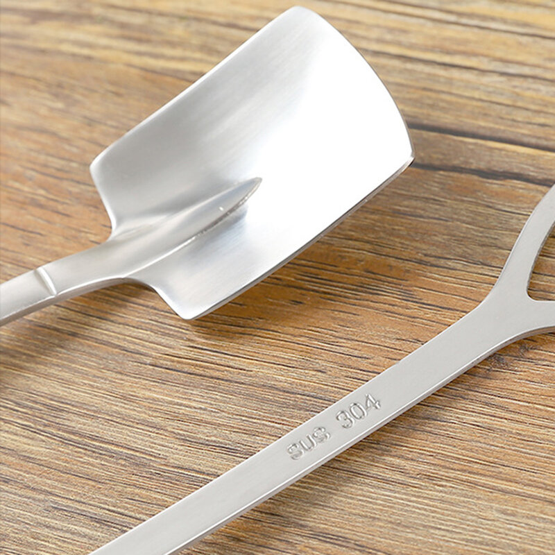 1/2/3PCS Stainless Steel  Shovel Shape Fork And Spoons Branch Leaves Handle Coffee Dessert Spoon Handle Spoons Kitchen