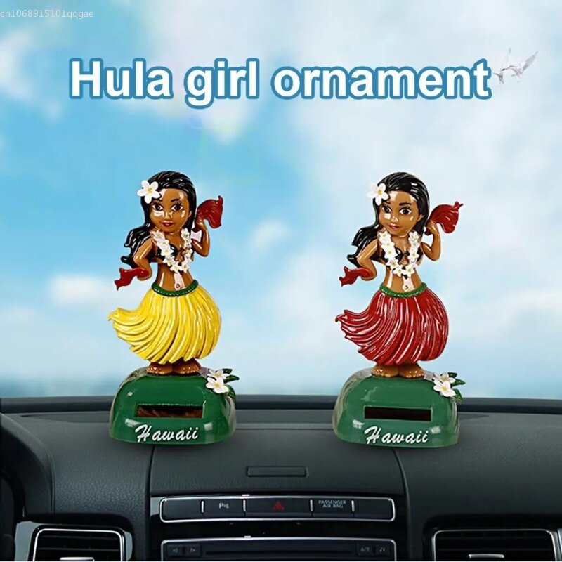 Car Decoration Dancing Doll Solar Power Toy Shaking Head Hawaii Swinging Animated Girl Car Ornament Car-styling Accessories