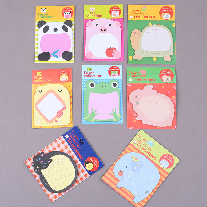 3D Bonito Mini Animal Memo Pads para Crianças, Sticky Notes, Post Notepads, Kawaii Cat, Panda, Papelaria, Novidade Japonesa