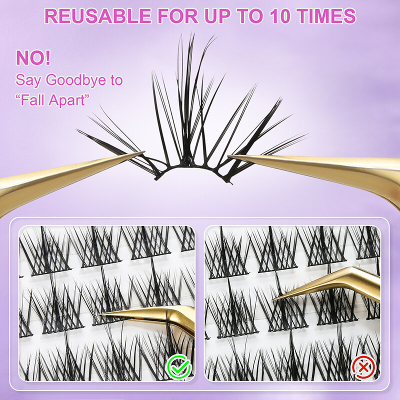 Профессиональные ресницы для наращивания, завивающие индивидуальные пушистые Объемные Накладные ресницы 10-13 мм, натуральные длинные Кластерные ресницы для макияжа