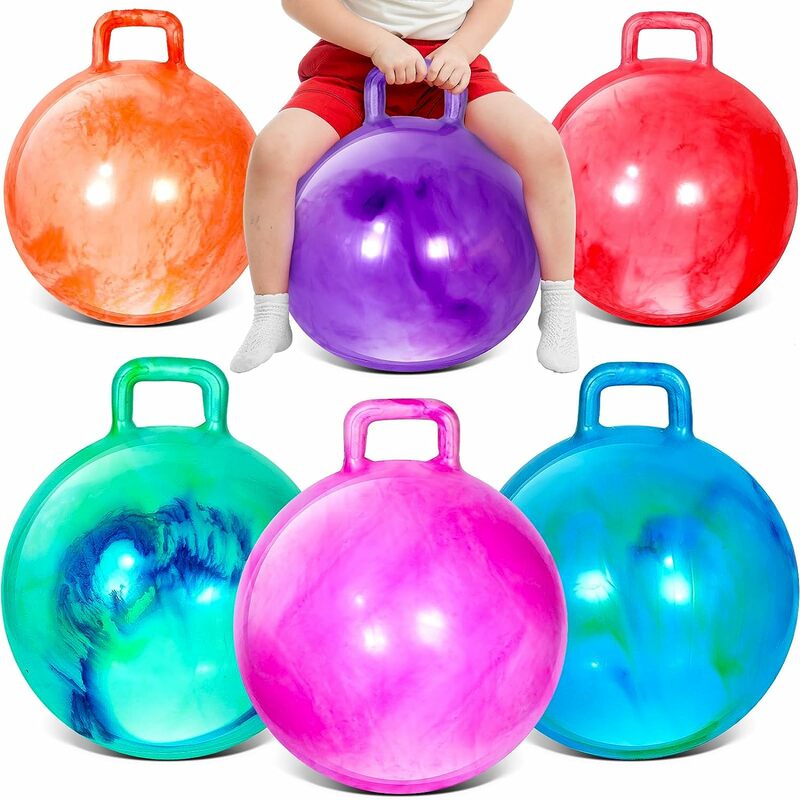 Мяч-хоппер с ручкой, мраморный прыгающий мяч, игрушка для уборки, надувной шар-хоп для мальчиков и девочек, 18 дюймов