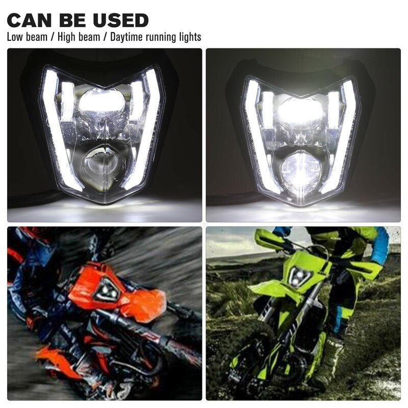 LED Motorcycle Headlight Plate Front Headlamp for KTM EXC 300 XC XCF XCW XCFW SX SXF SXS 125 to 690 2012-2022 Ktm Headlight