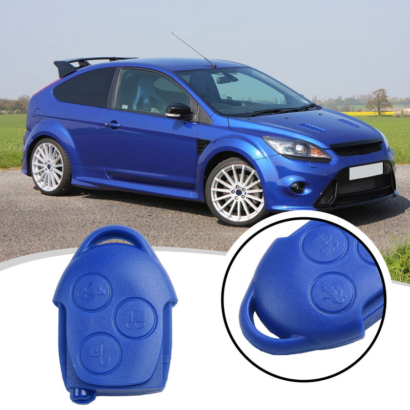 Funda de llave de coche para Ford Transit Connect Mk7, 3 botones, azul, mando a distancia, carcasa de repuesto, accesorios de coche