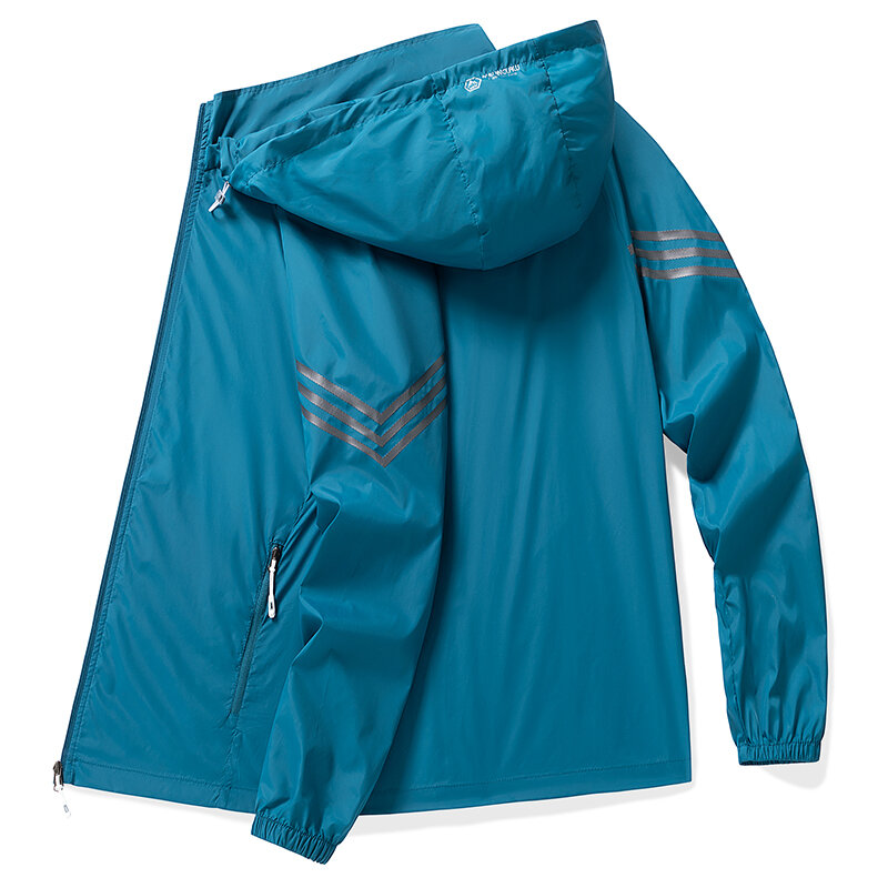 Giacca da campeggio da trekking UPF50 + abbigliamento per la protezione solare moda estiva cappotto traspirante fresco sport all'aria aperta Fitness giacca a vento da uomo